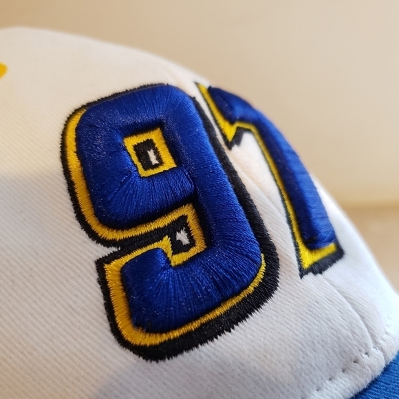 Nascar Kenny Irwin Racing Hat Cap 97 Adjustable 100% Cotton Blue White Gold EUC - Picture 10 of 10